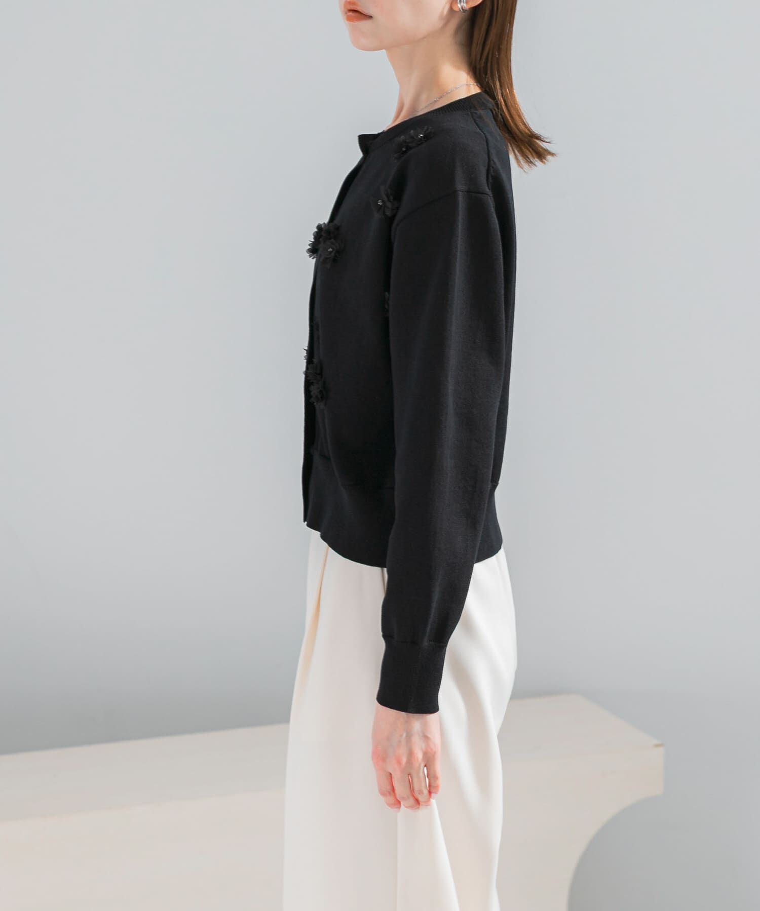 URBAN RESEARCH ROSSO「フラワーモチーフカーディガン」|カーディガン|