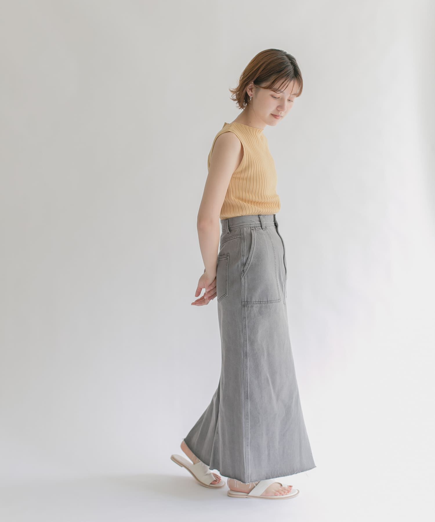  「ボートネックRIBニットタンクトップ」|タンクトップ|