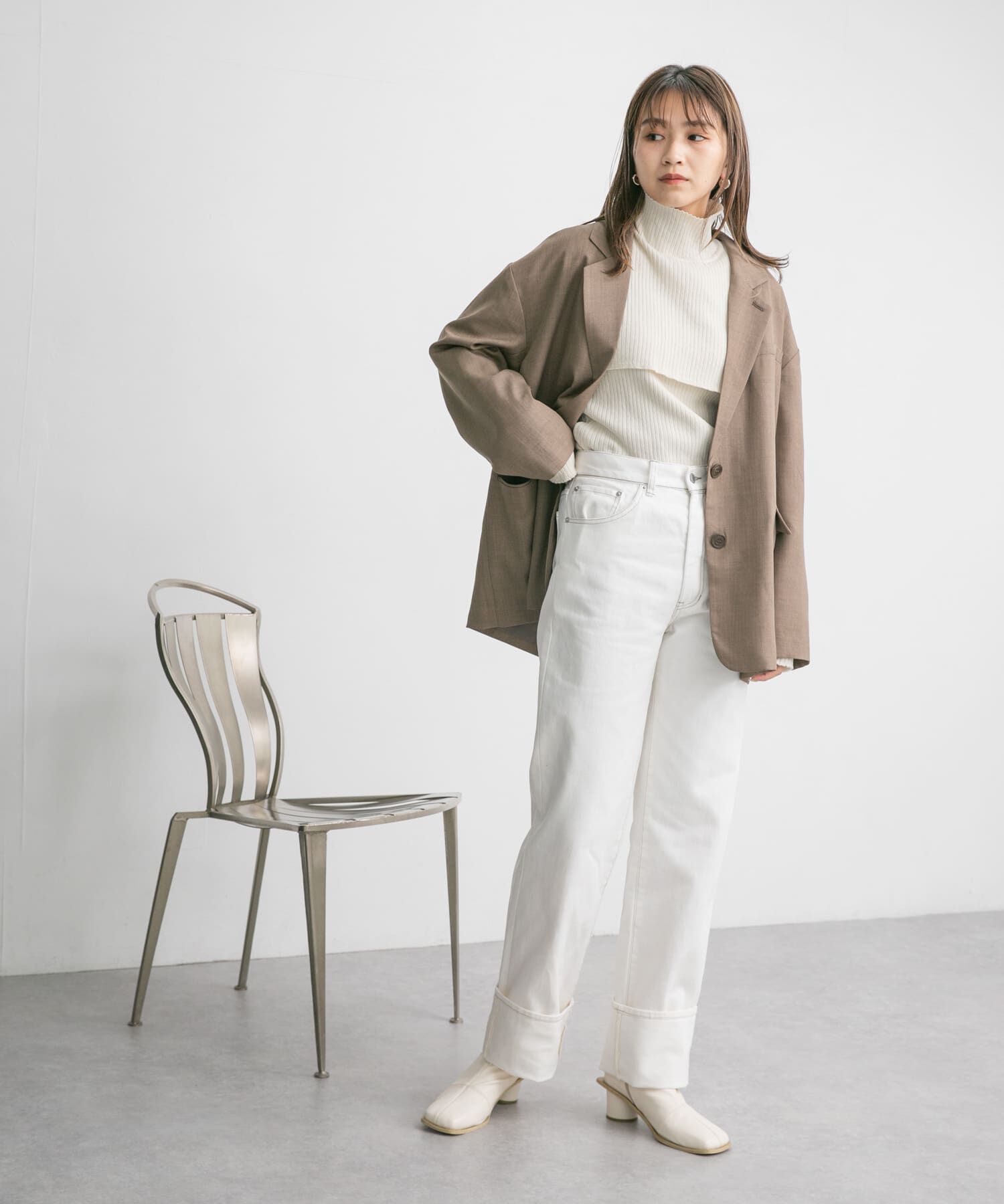  「ターンアップストレートデニム」|デニム|