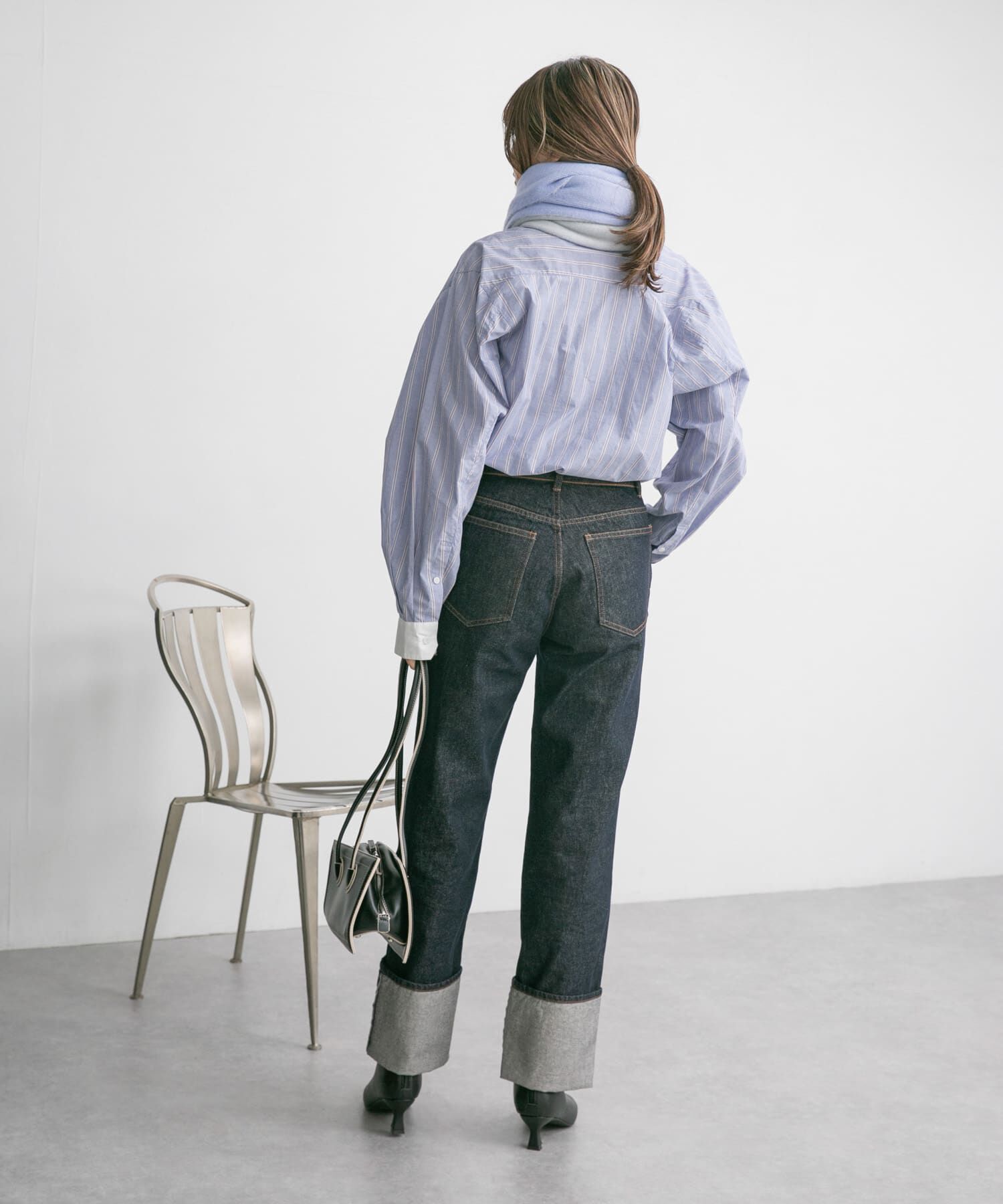  「ターンアップストレートデニム」|デニム|