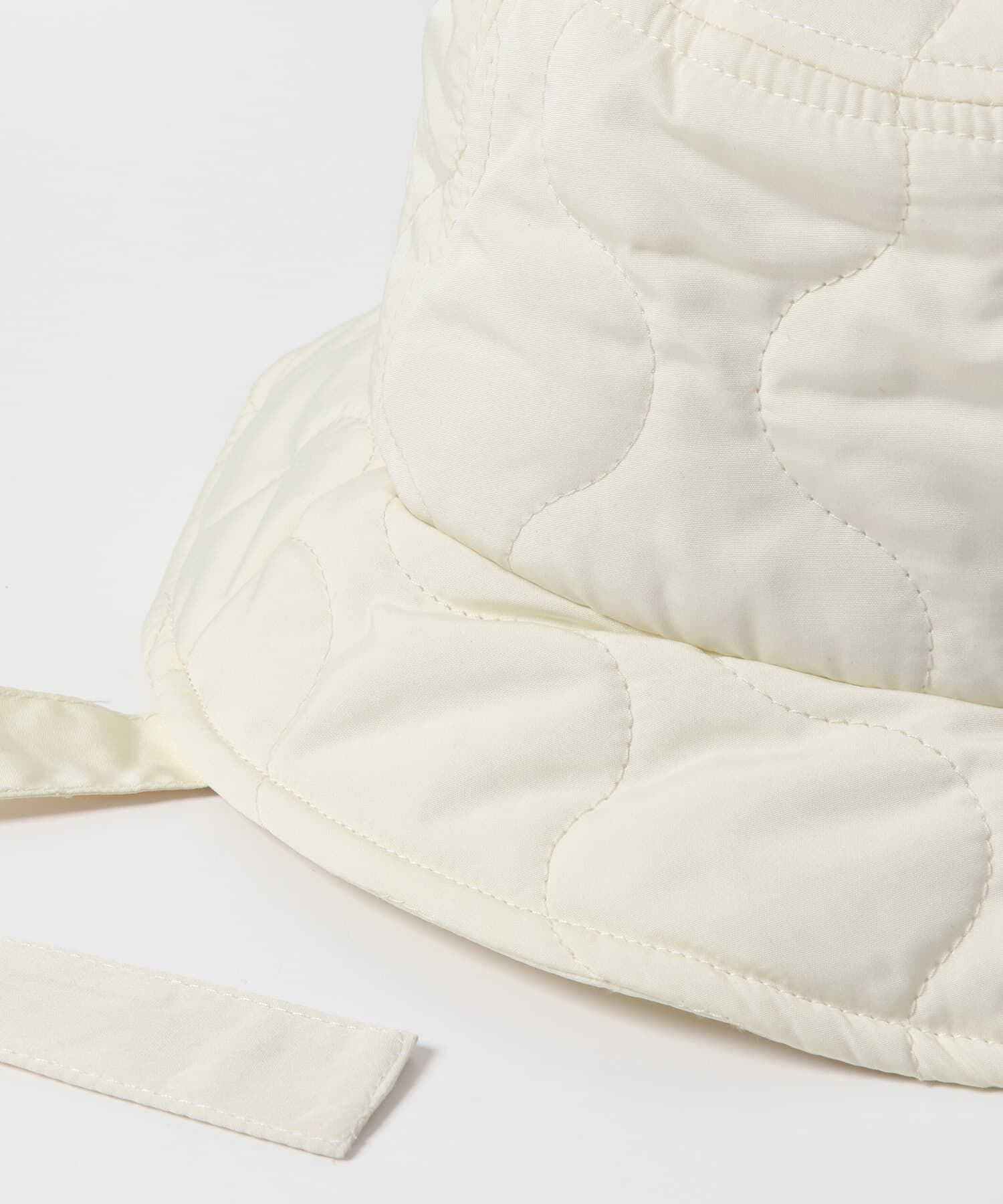  「リボン付きキルティングバケットHAT」|ハット|