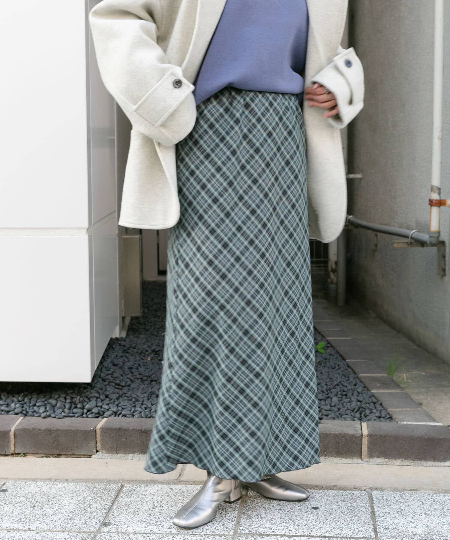  「チェックナロースカート(裏付)」|スカート|