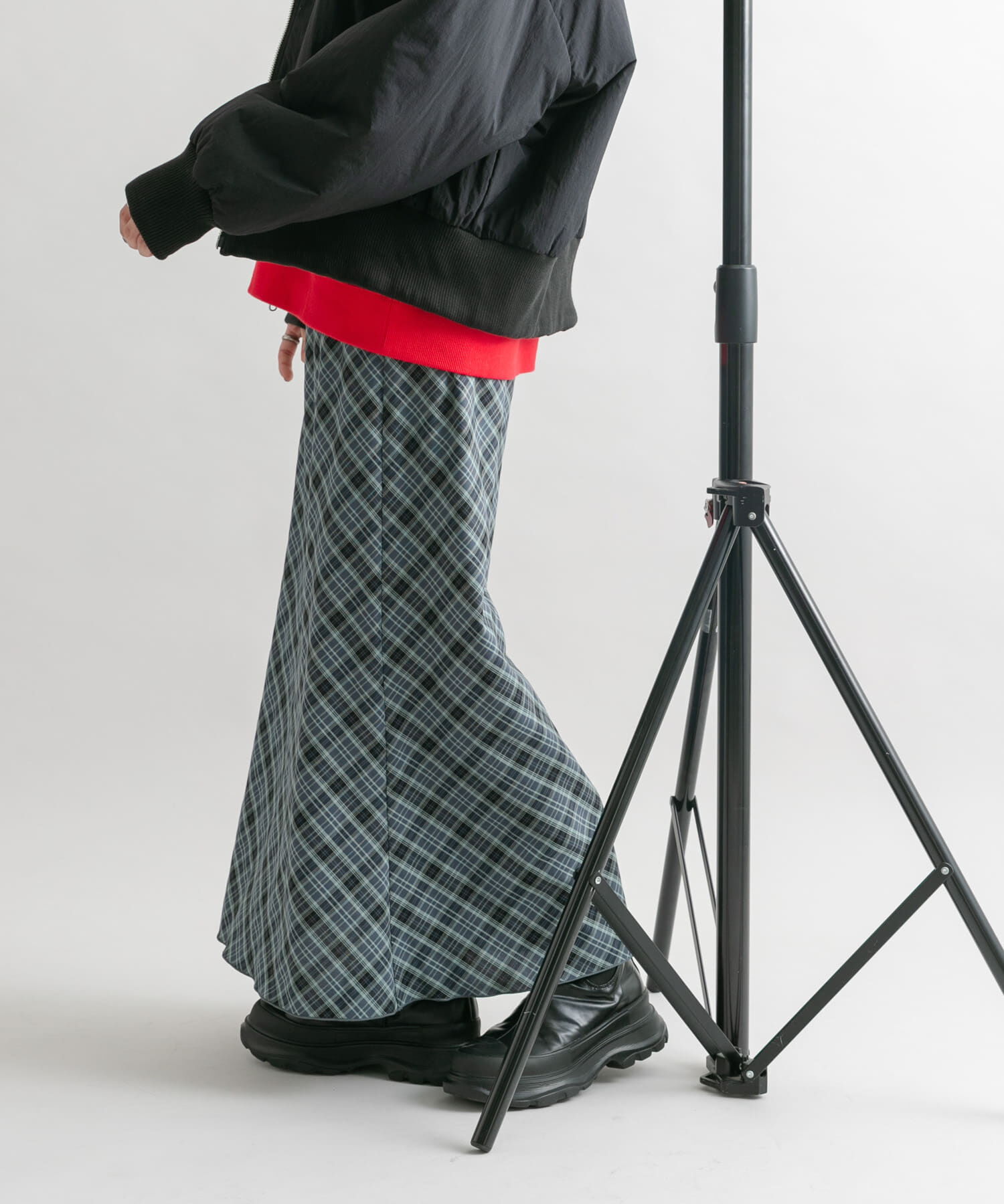  「チェックナロースカート(裏付)」|スカート|