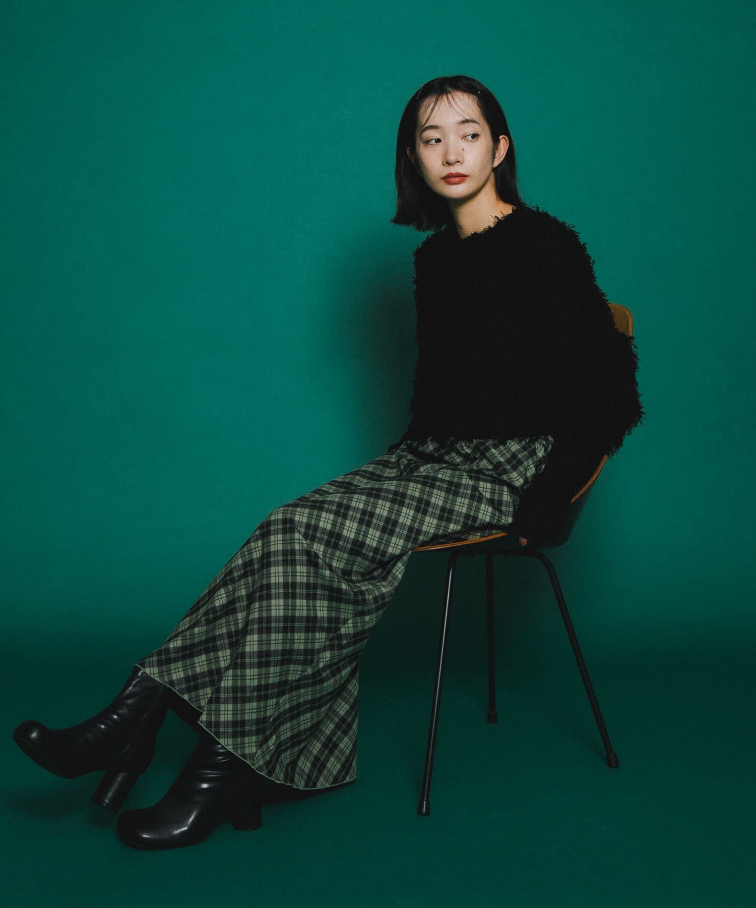  「チェックナロースカート(裏付)」|スカート|