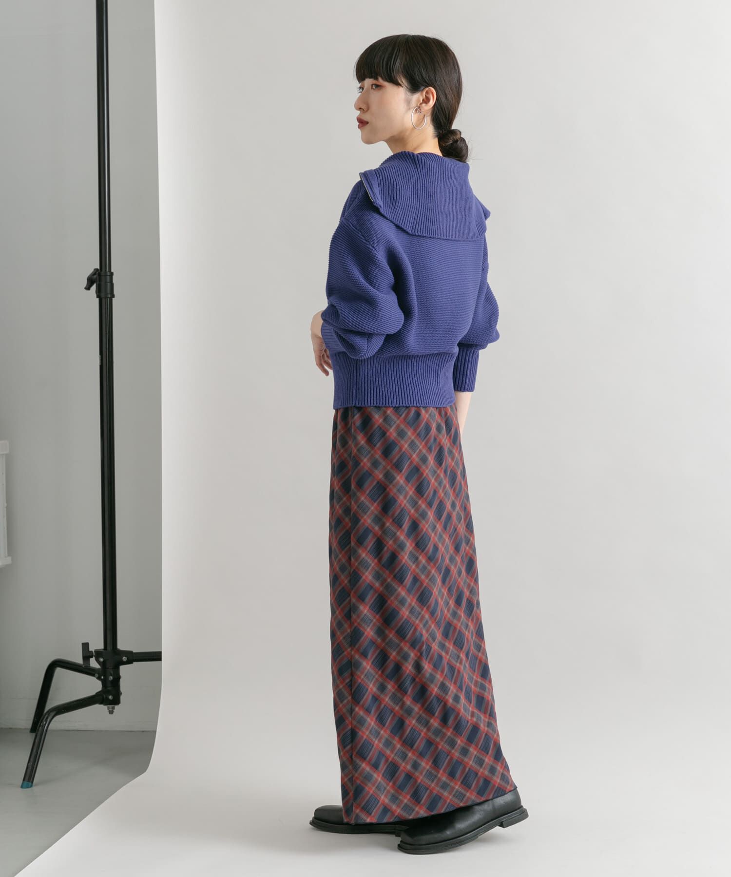  「チェックナロースカート(裏付)」|スカート|