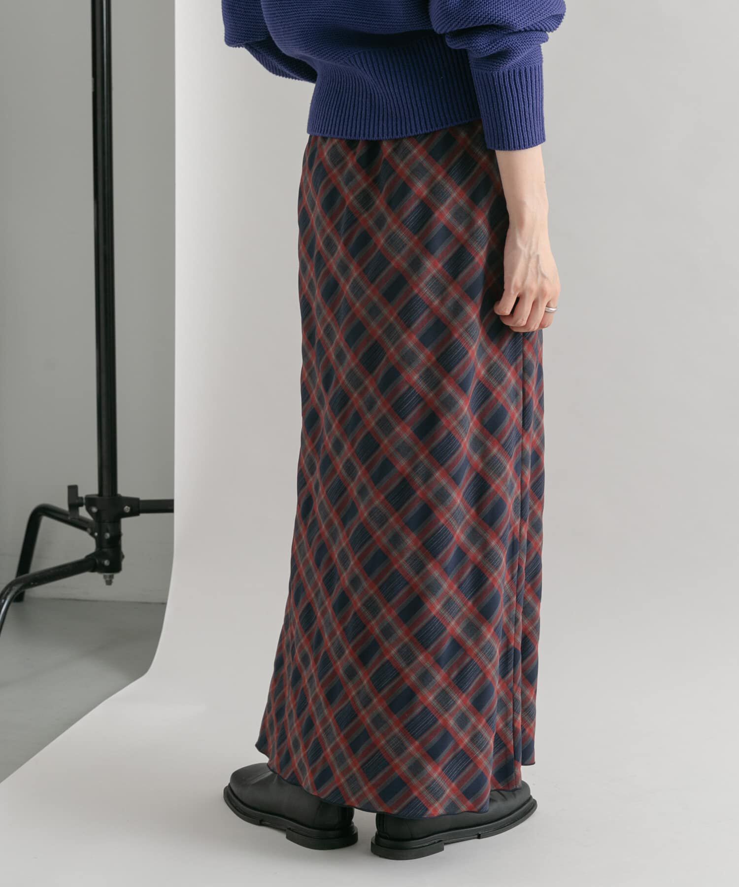  「チェックナロースカート(裏付)」|スカート|