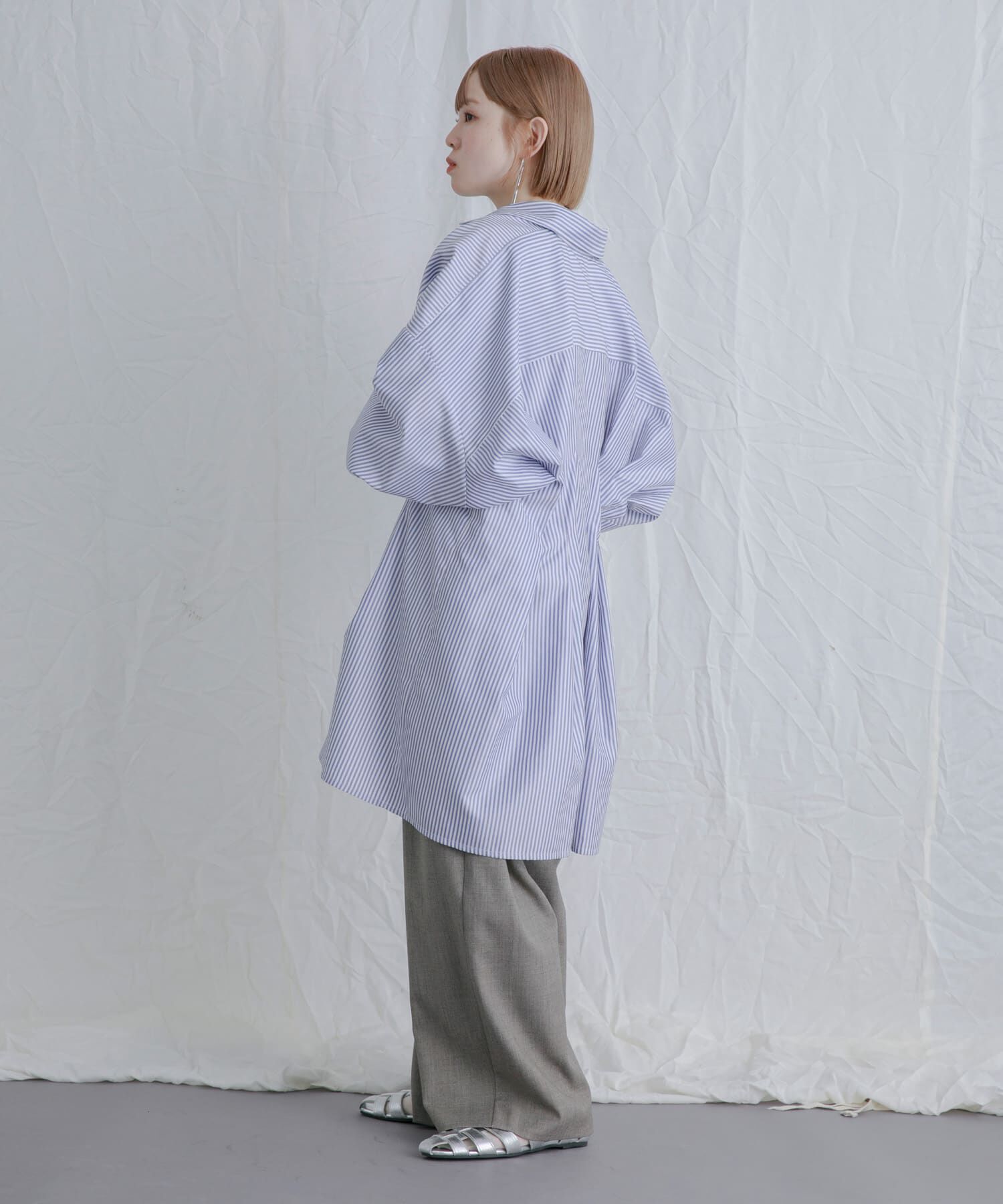  「ストライプウエストタックミニワンピース」|ワンピース|