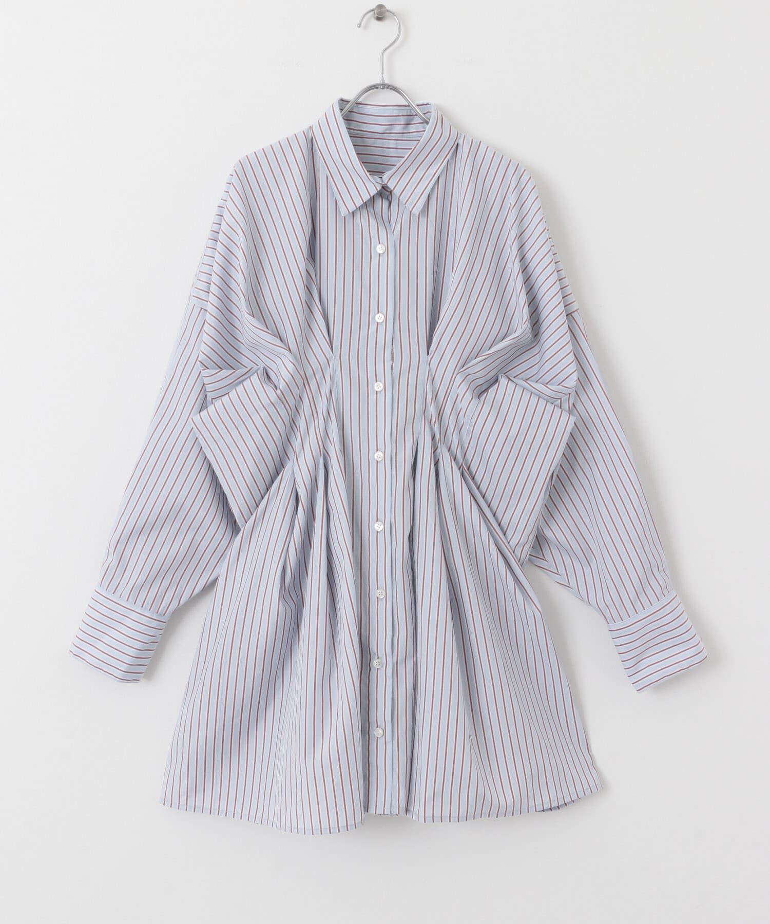  「ストライプウエストタックミニワンピース」|ワンピース|