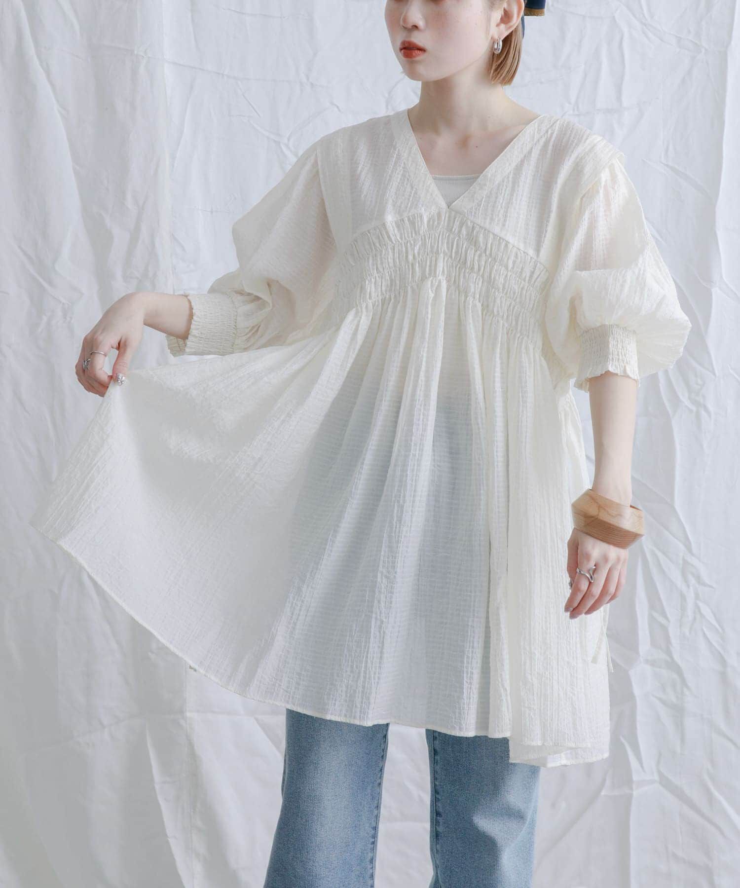  「2WAYシャーリングミニワンピース」|ワンピース|