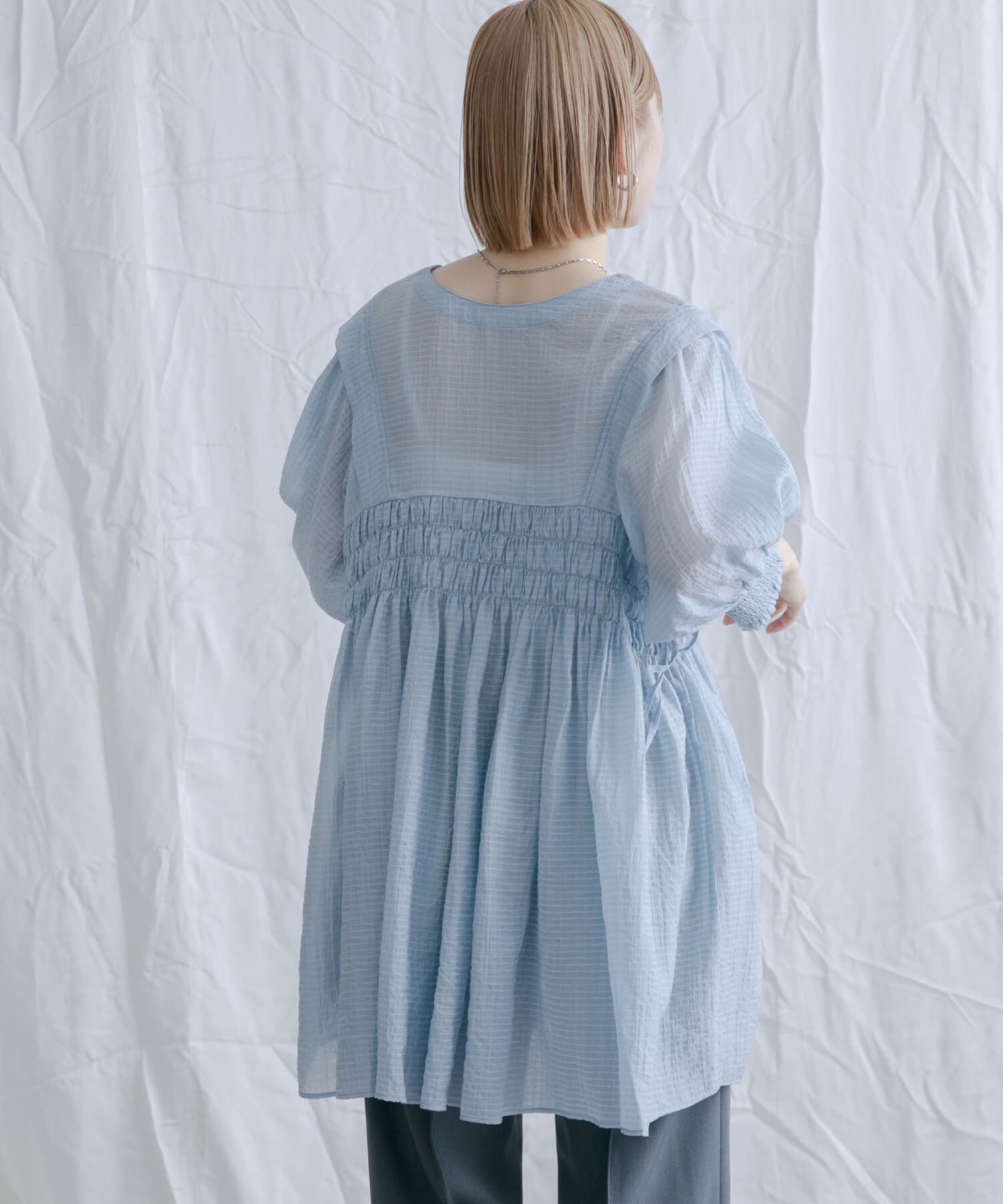  「2WAYシャーリングミニワンピース」|ワンピース|