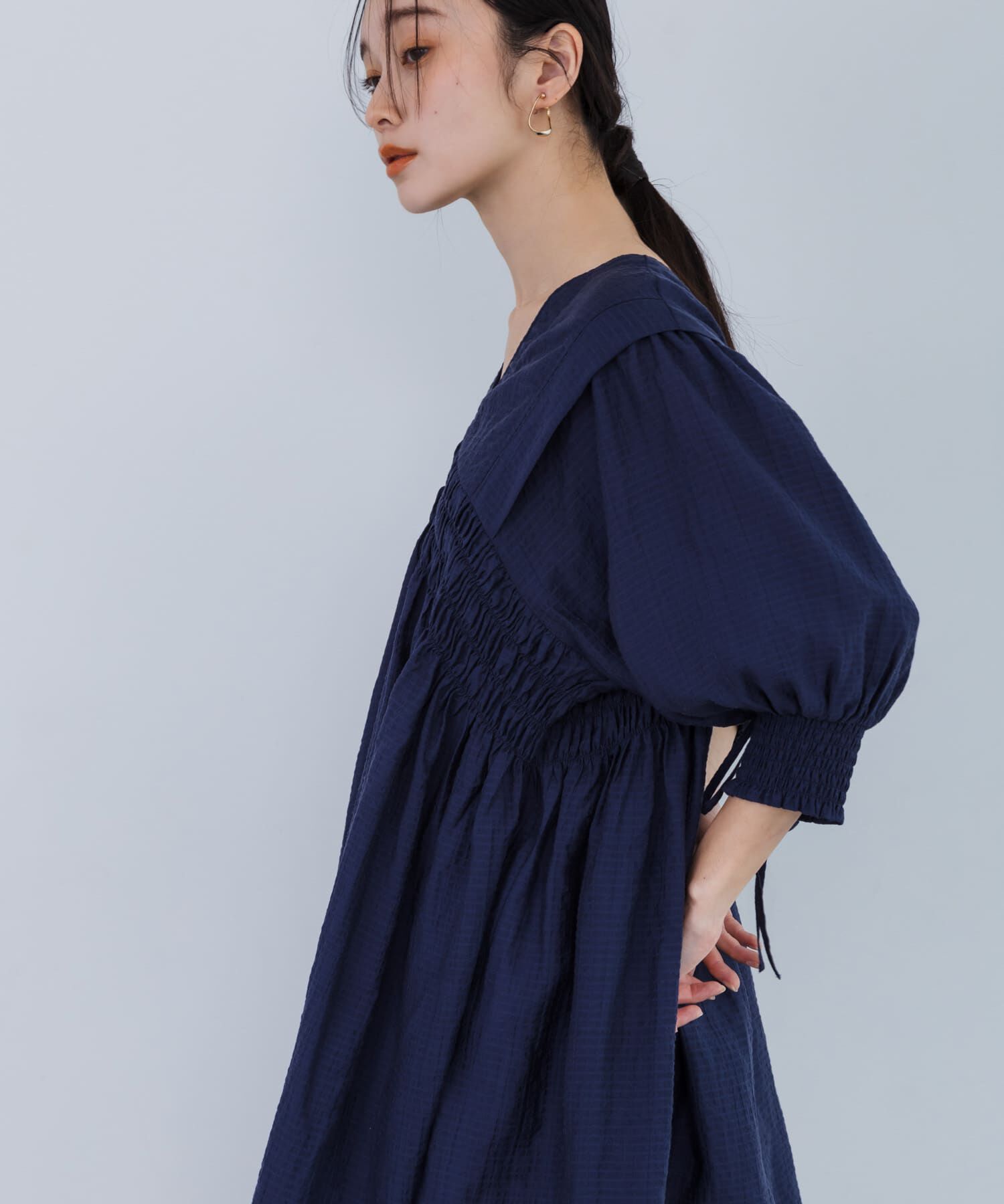  「2WAYシャーリングミニワンピース」|ワンピース|