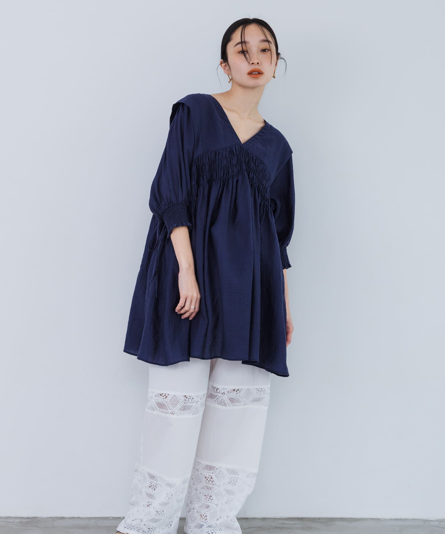  「2WAYシャーリングミニワンピース」|ワンピース|