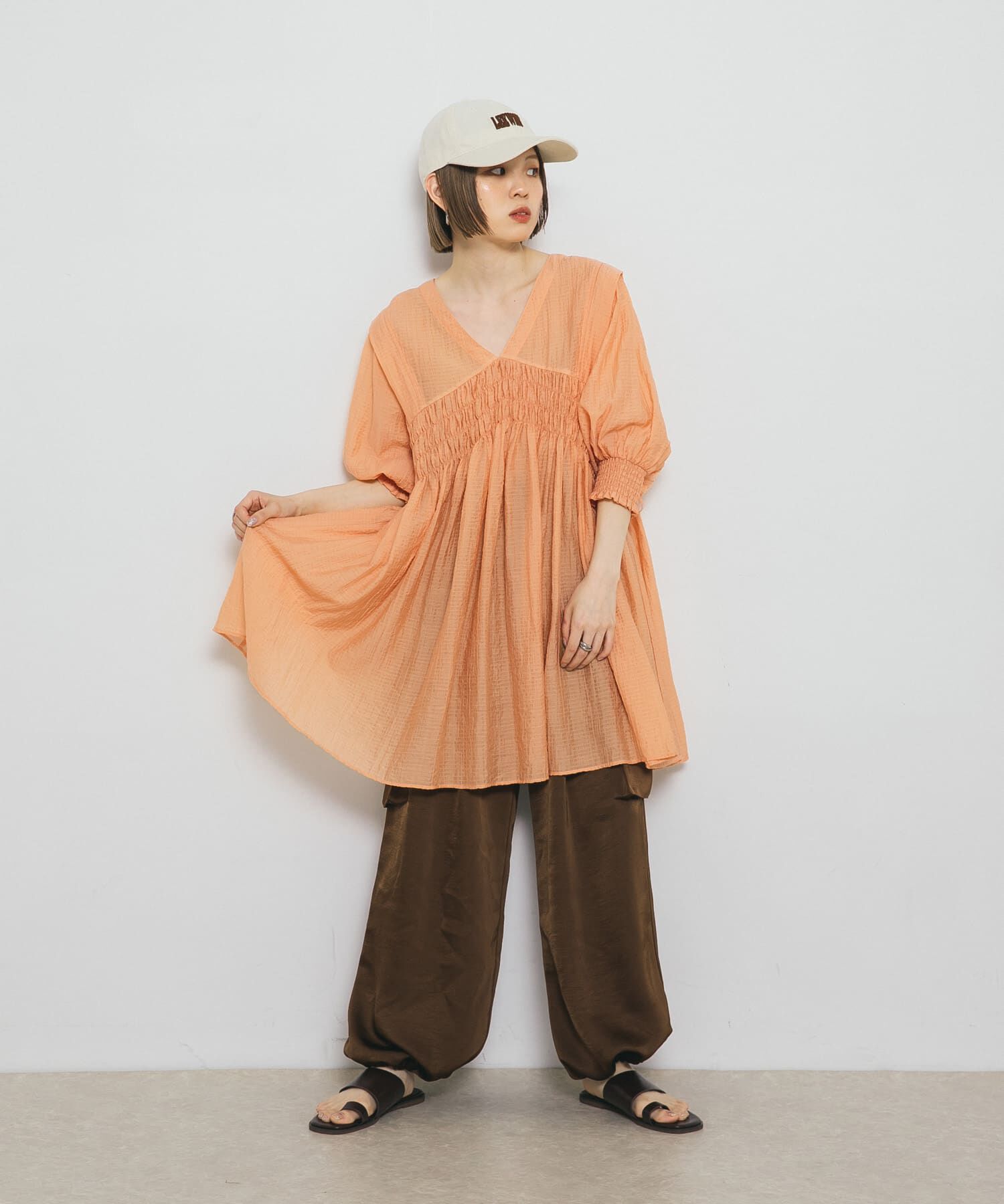  「2WAYシャーリングミニワンピース」|ワンピース|