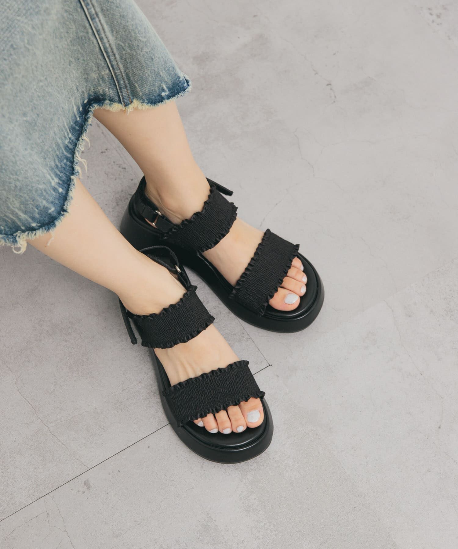  「シャーリングベルトサンダル」|サンダル|