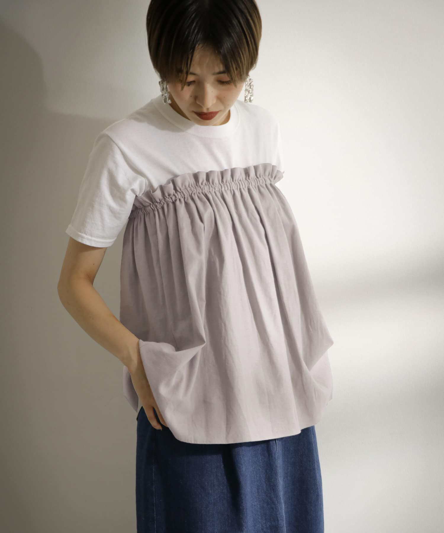  「リネンギャザーキャミ&there4;」|キャミソール|