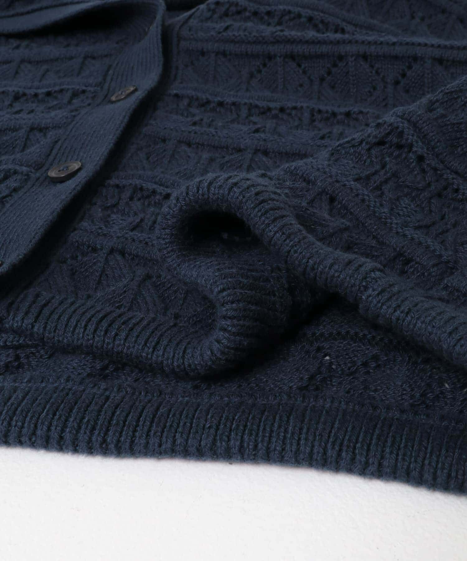  「透かし編みキーネックカーディガン」|カーディガン|