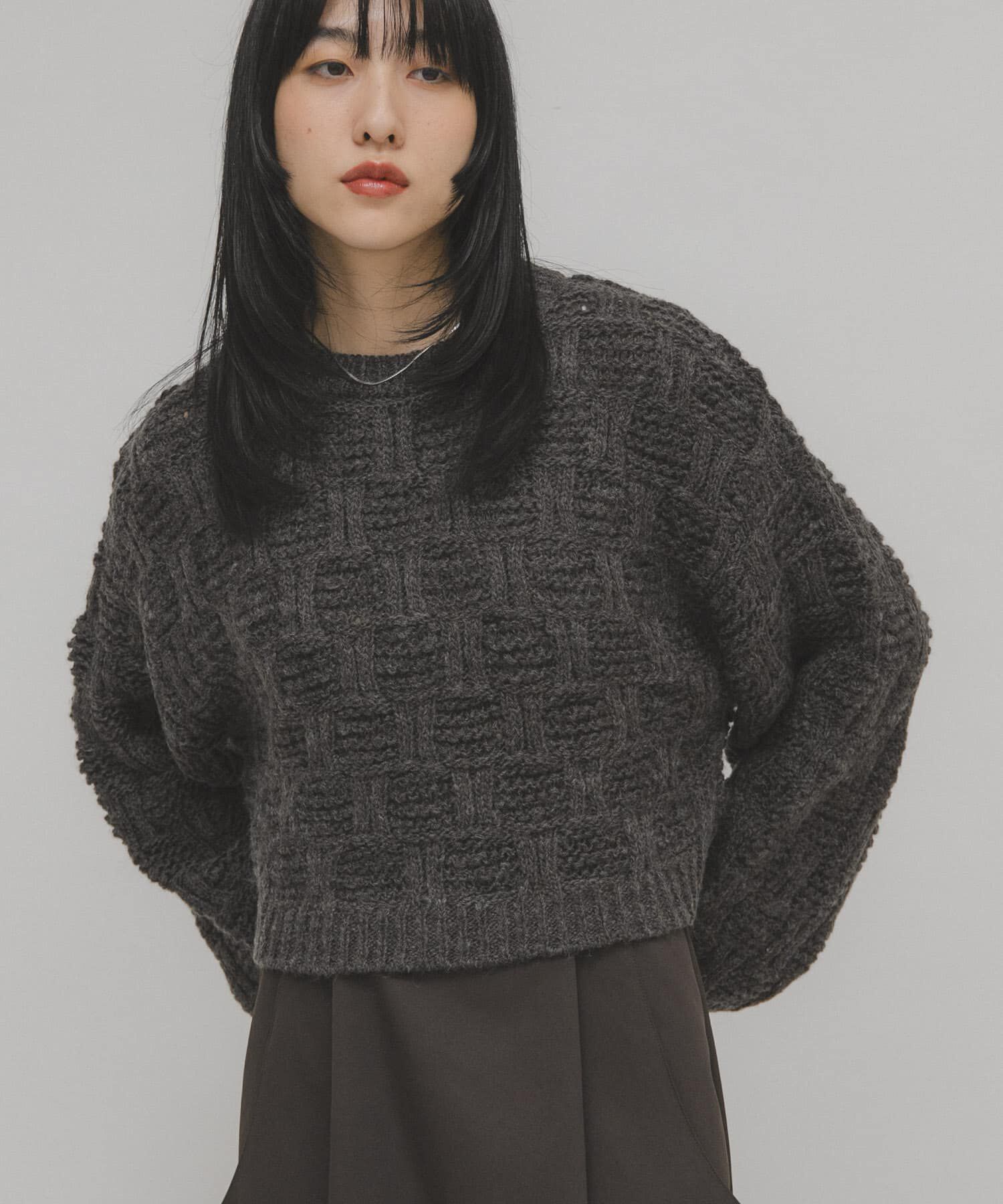  「グリッドパターンニット」|ニット・セーター|