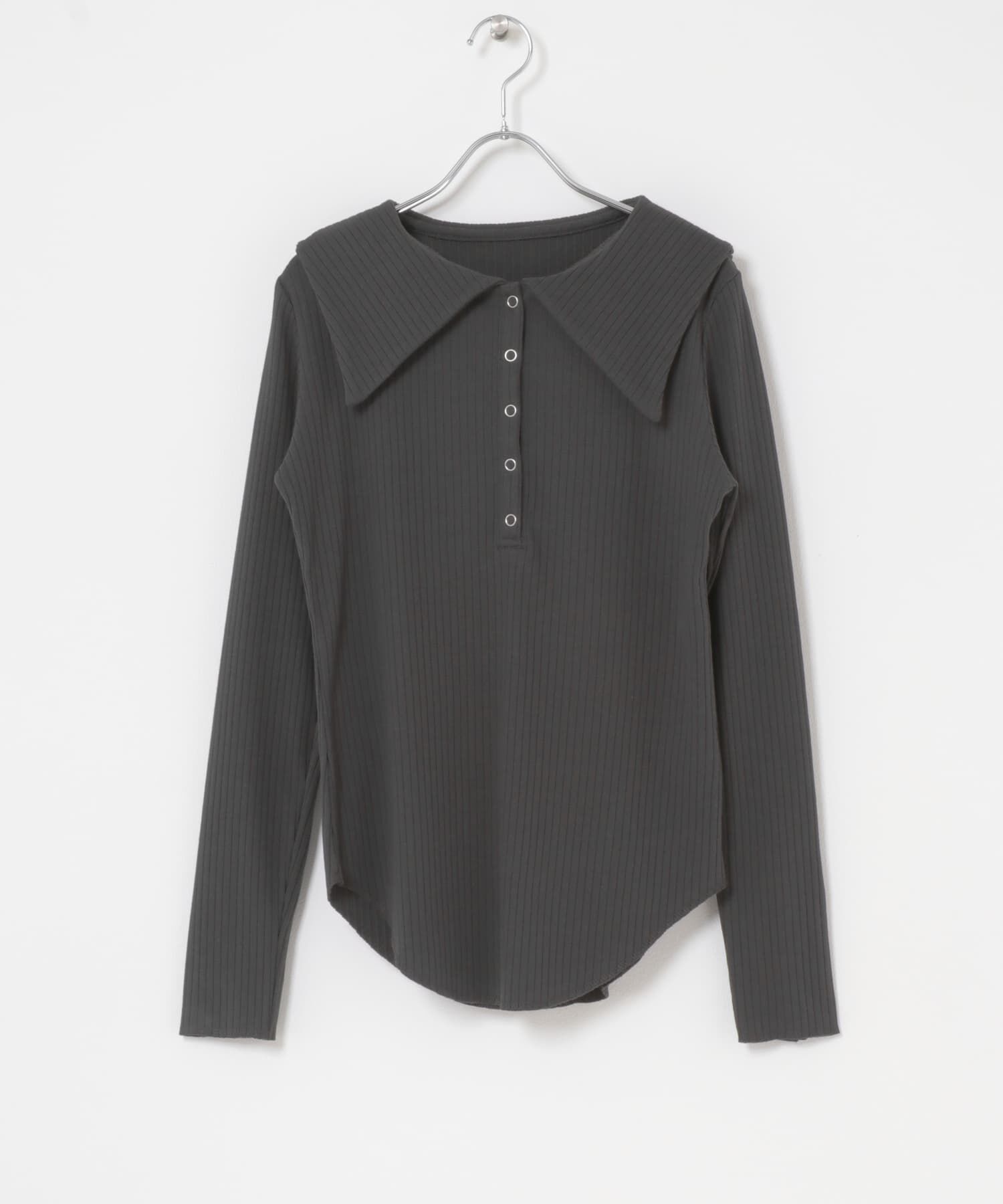  「セーラーカラーリブカットソー」|Tシャツ・カットソー|