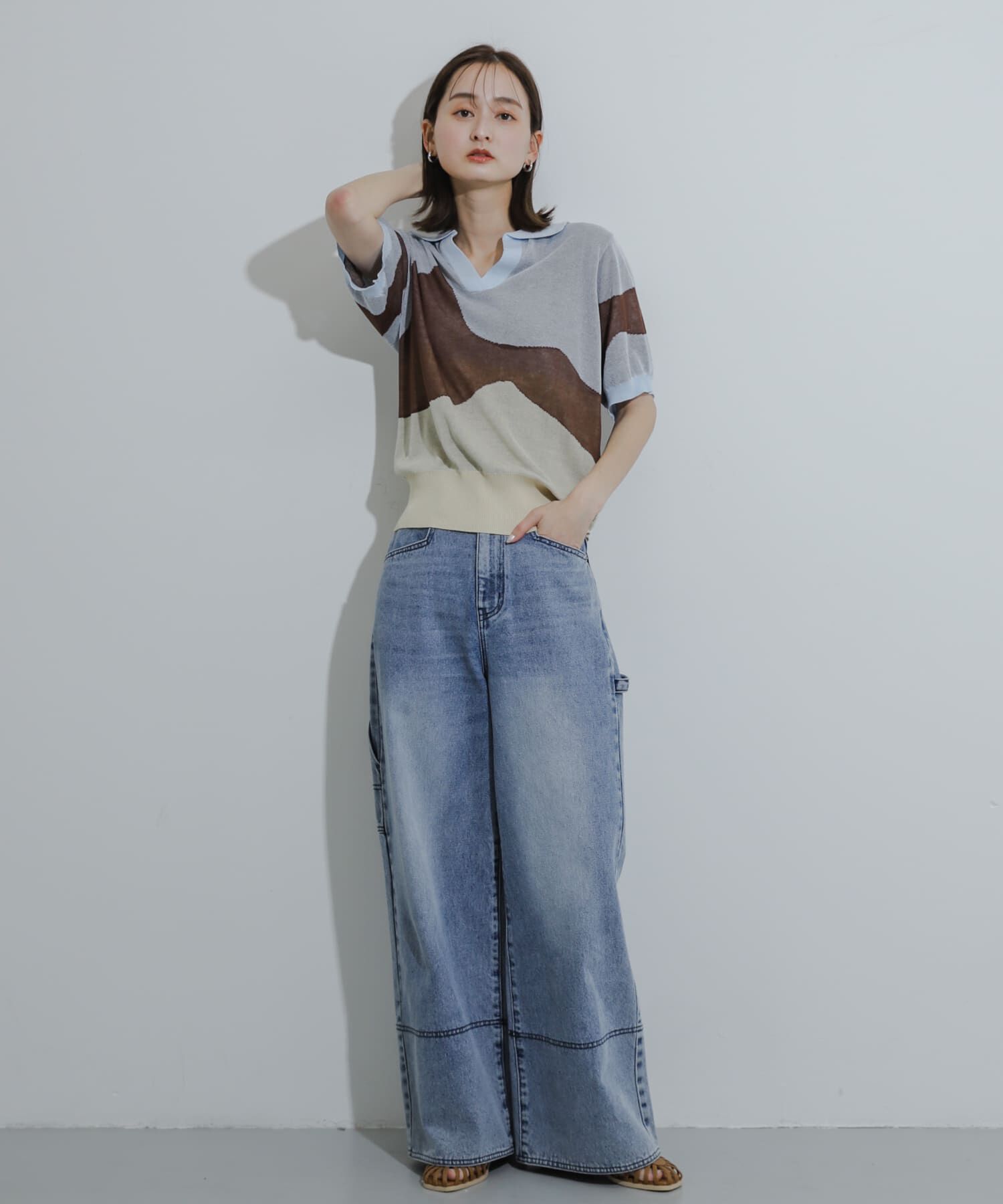 SENSE OF PLACE by URBAN RESEARCH「ニュアンスジャガードシアーセーター」|Tシャツ・カットソー|