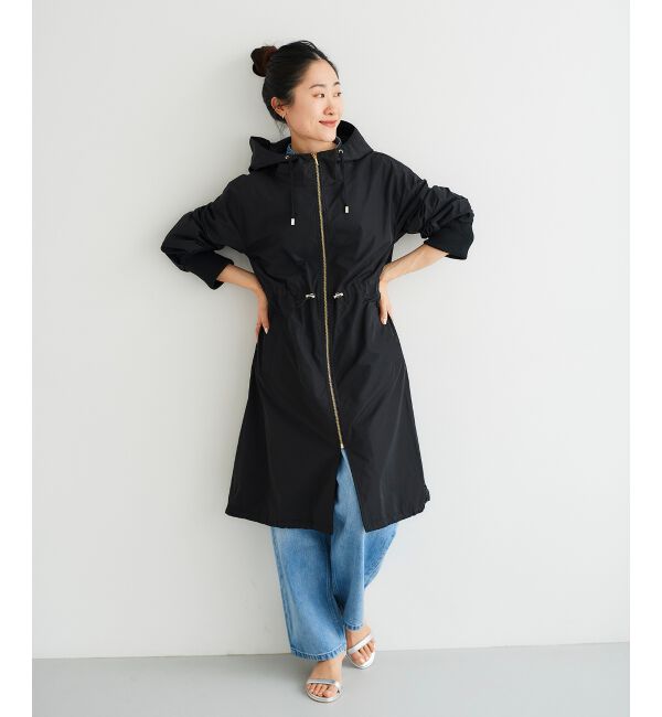  「ライトタフタフードロングブルゾン」|ブルゾン・スタジャン|