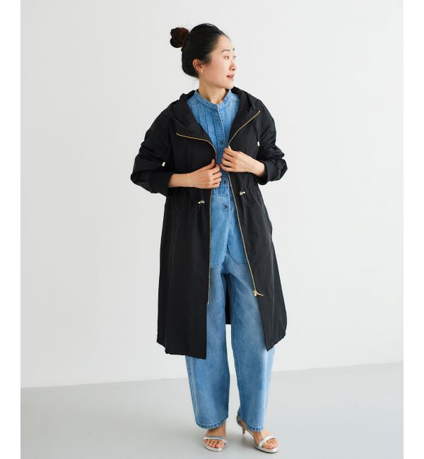  「ライトタフタフードロングブルゾン」|ブルゾン・スタジャン|