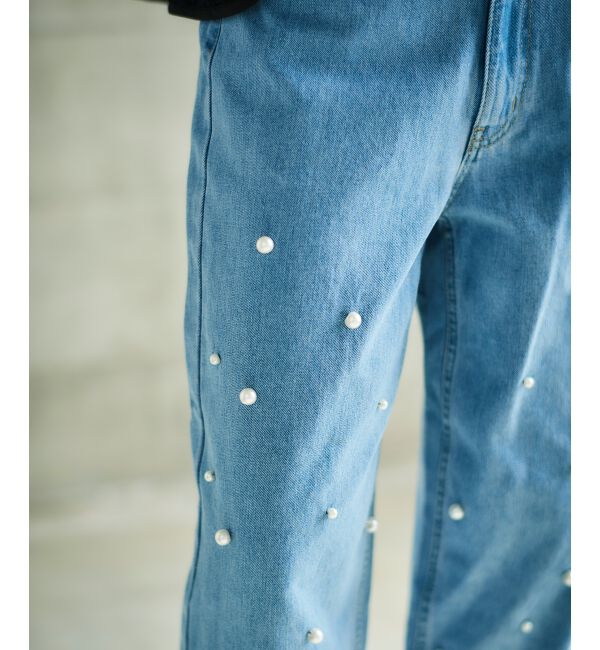 le.coeur blanc「パールデニムパンツ」|デニム|