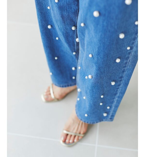 le.coeur blanc「パールデニムパンツ」|デニム|