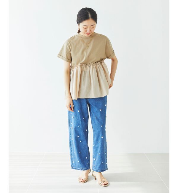le.coeur blanc「パールデニムパンツ」|デニム|
