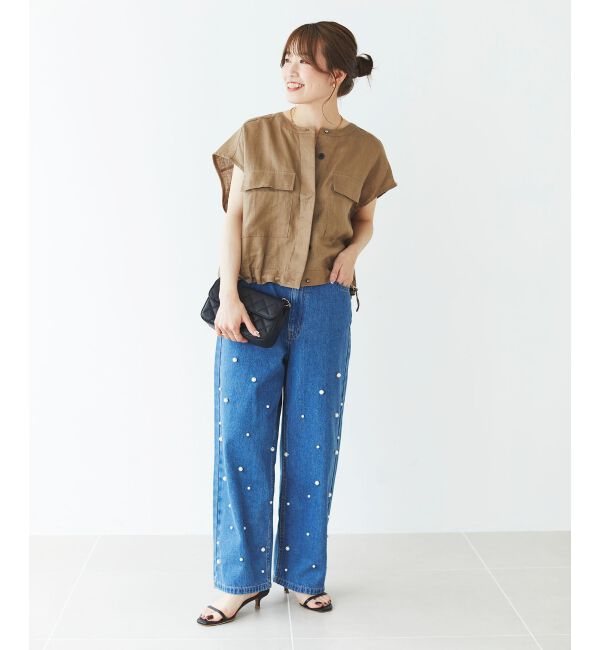 le.coeur blanc「パールデニムパンツ」|デニム|