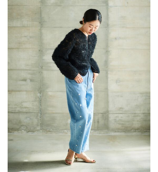 le.coeur blanc「パールデニムパンツ」|デニム|