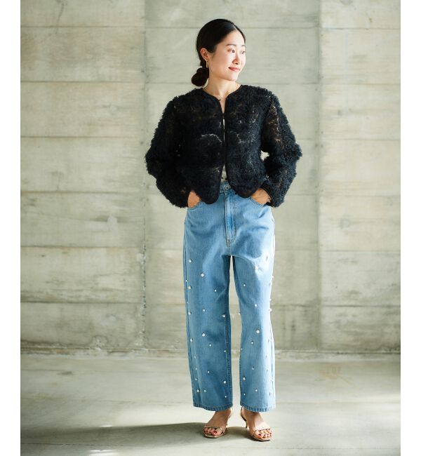 le.coeur blanc「パールデニムパンツ」|デニム|