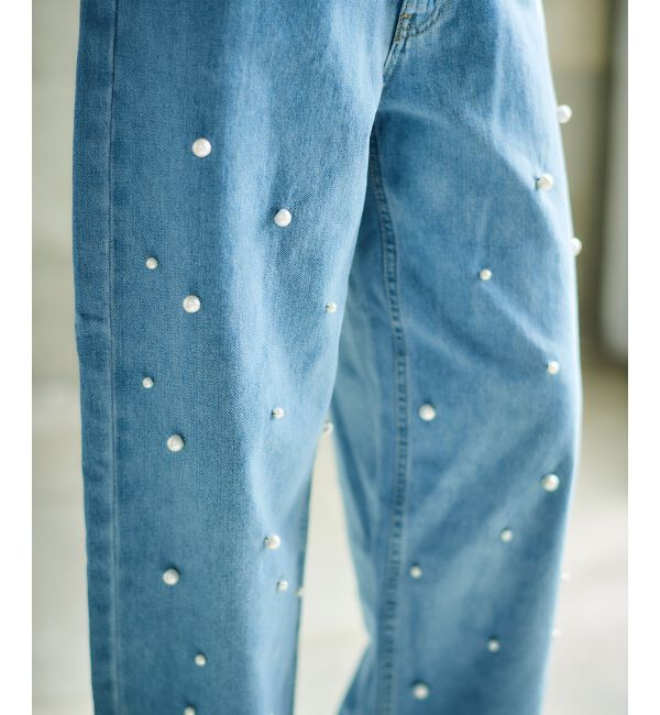 le.coeur blanc「パールデニムパンツ」|デニム|