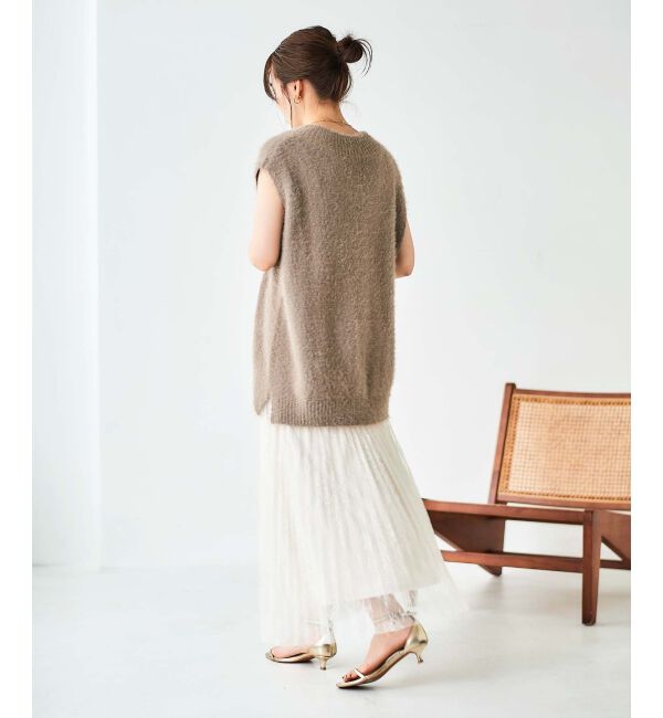 le.coeur blanc「《手洗い可能》レースプリーツロングスカート」|スカート|