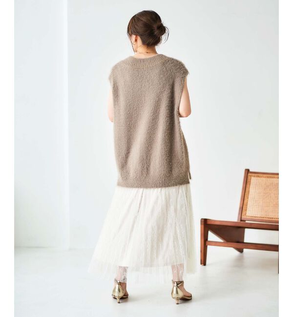 le.coeur blanc「《手洗い可能》レースプリーツロングスカート」|スカート|