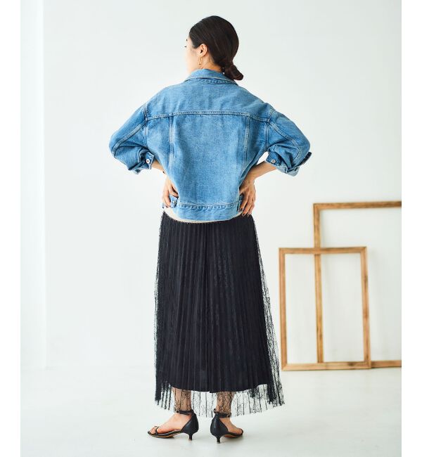 le.coeur blanc「《手洗い可能》レースプリーツロングスカート」|スカート|