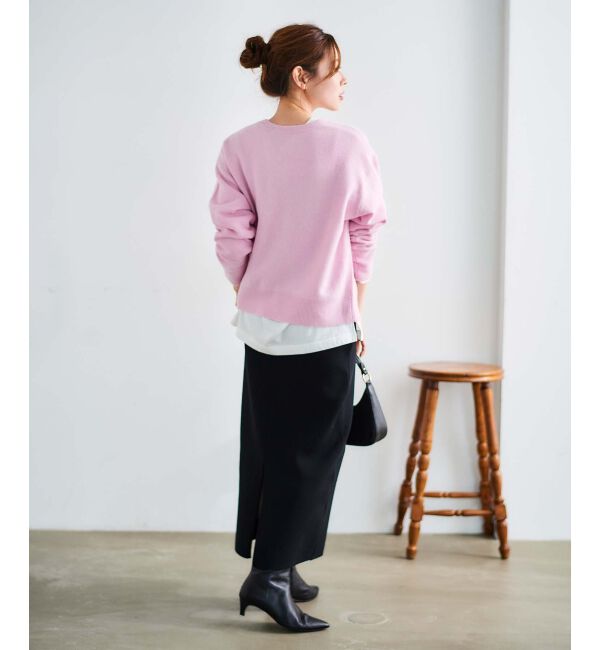 le.coeur blanc「《手洗い可能》ミラノリブニットタイトスカート」|タイト|