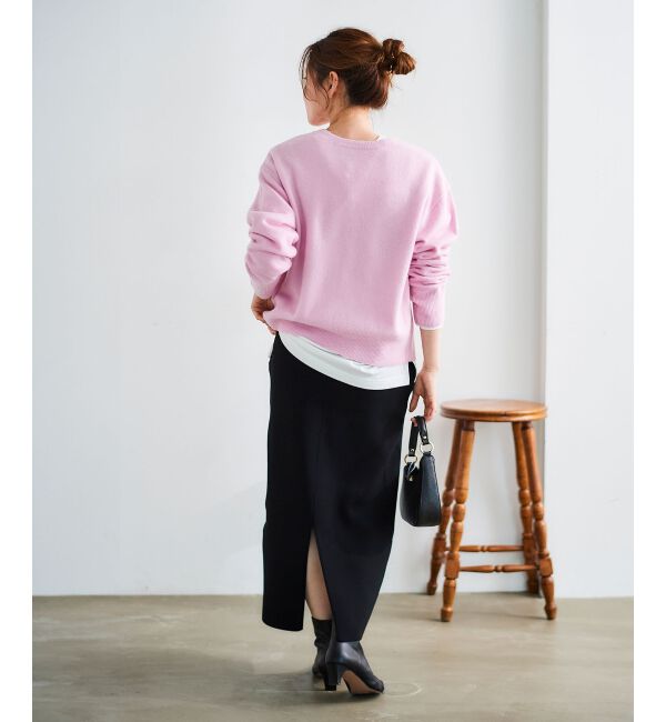 le.coeur blanc「《手洗い可能》ミラノリブニットタイトスカート」|タイト|