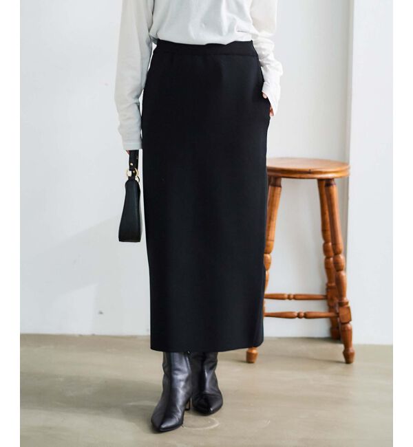 le.coeur blanc「《手洗い可能》ミラノリブニットタイトスカート」|タイト|