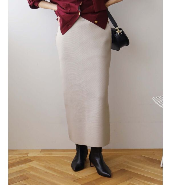 le.coeur blanc「《手洗い可能》ミラノリブニットタイトスカート」|タイト|
