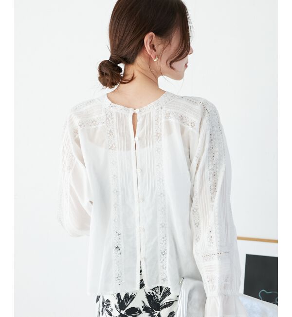  「《手洗い可能》Fanakaリバーレースブラウス」|シャツ・ブラウス|