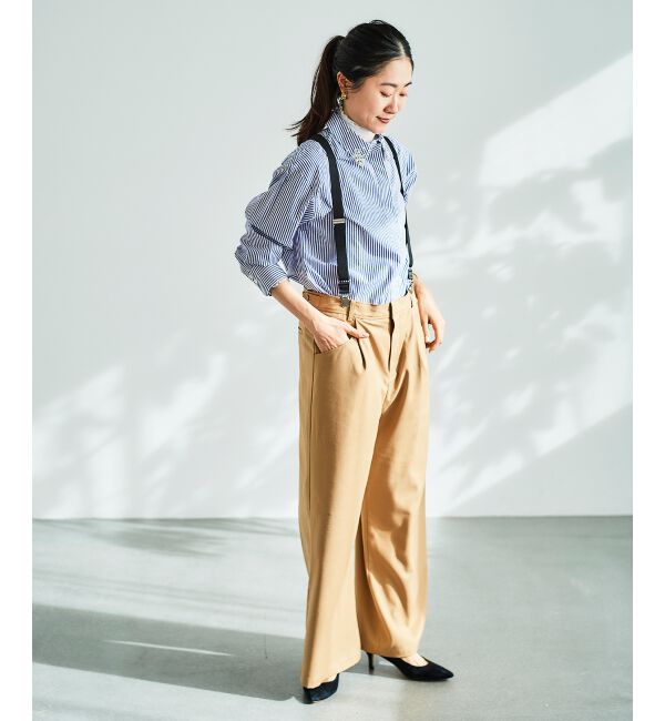 le.coeur blanc「サスペンダー付タックワイドパンツ」|その他|