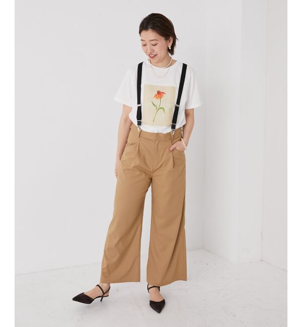 le.coeur blanc「サスペンダー付タックワイドパンツ」|その他|