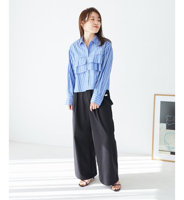 le.coeur blanc「サスペンダー付タックワイドパンツ」|その他|