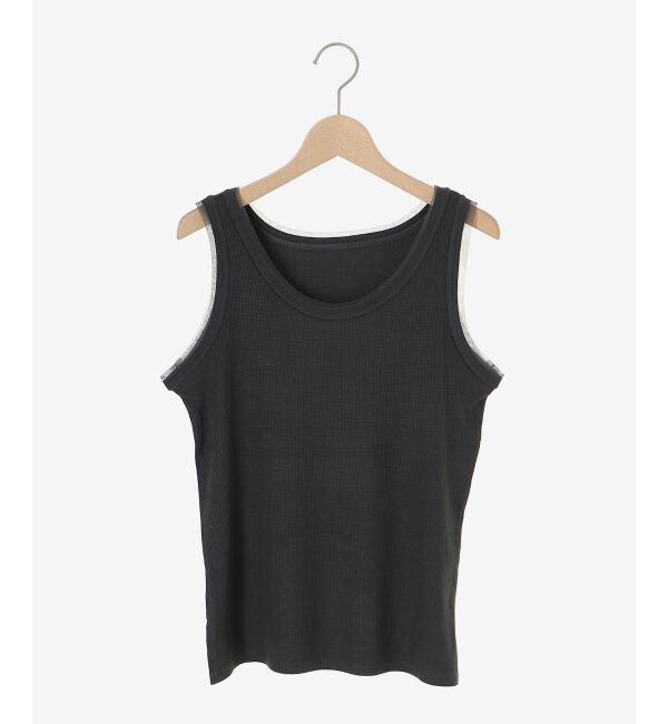  「《手洗い可能》ラメテレコタンクトップ」|タンクトップ|