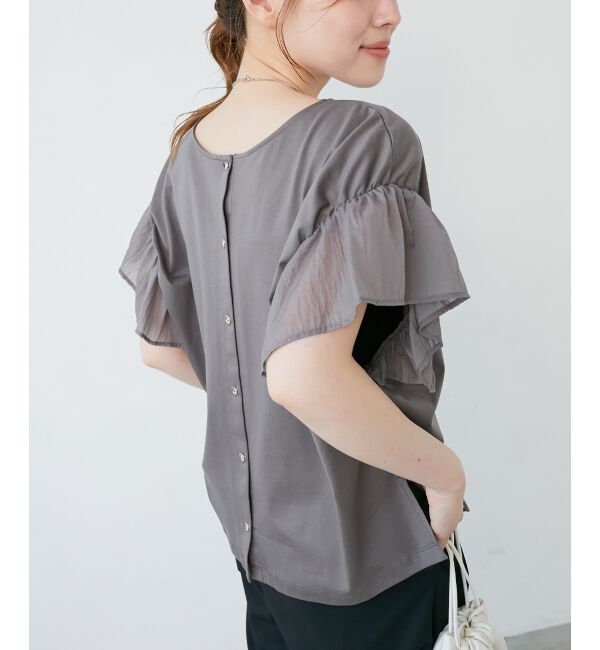  「コットンシルケットコンビカットプルオーバー」|プルオーバー|