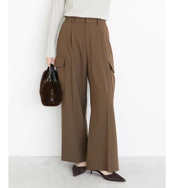  「センタープレスカーゴパンツ」|カーゴ|カーキブラウン