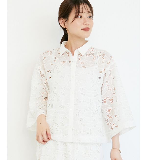  「モチーフレースシャツ」|シャツ・ブラウス|