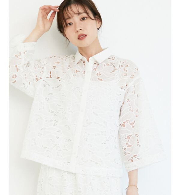  「モチーフレースシャツ」|シャツ・ブラウス|