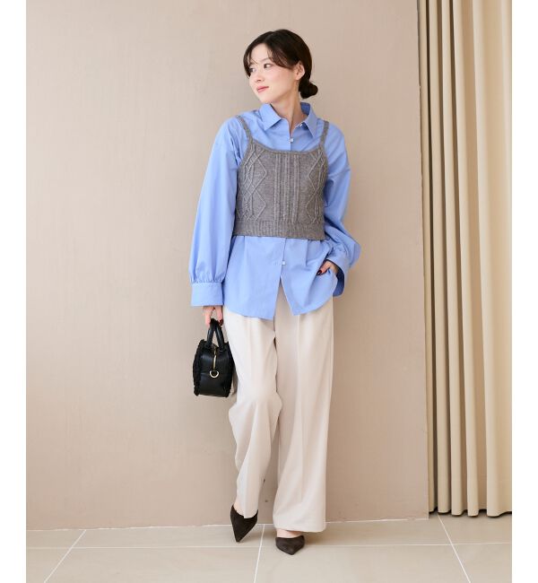  「ブラウス&times;ニットビスチェセット」|シャツ・ブラウス|