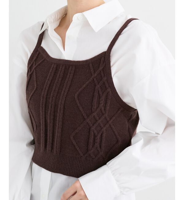  「ブラウス&times;ニットビスチェセット」|シャツ・ブラウス|